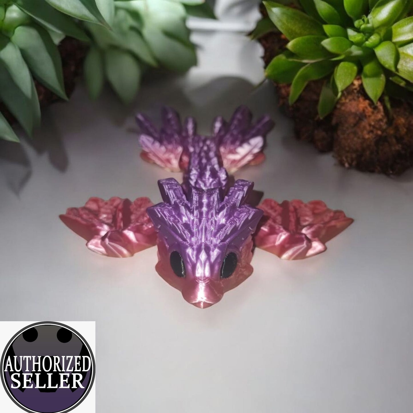 Art.028 Flexi Schlangen Drache | 3D-gedruckter beweglicher Drache | 13,5 cm lang | PLA Farbverlauf Deko & Geschenk für Fantasy-Fans Art.028