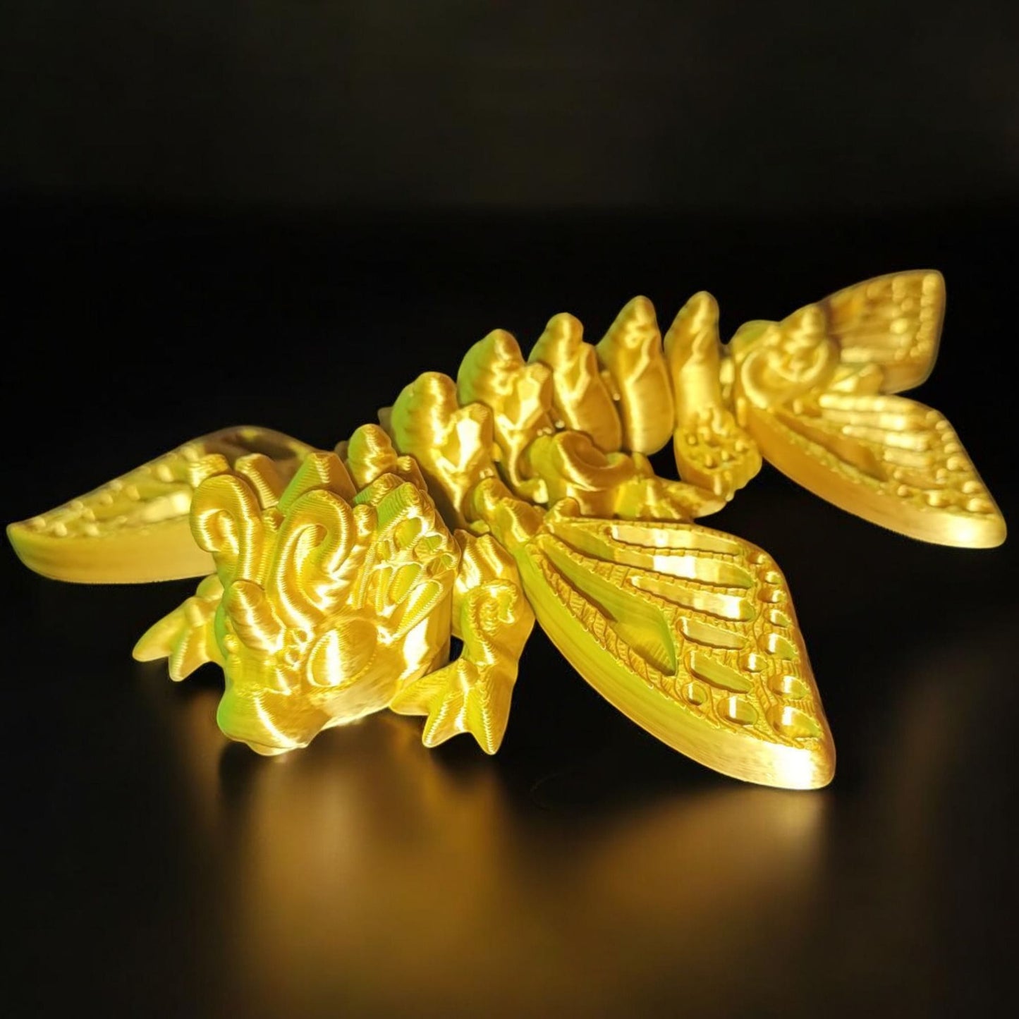 Art. 020 Kleiner Schmetterlings Drache| 3D-gedruckter beweglicher Drache | 12,5 cm lang | PLA Silk Deko & Geschenk für Fantasy-Fans Art. 020