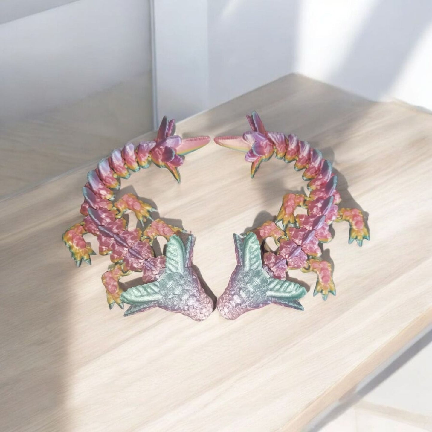 Art 039 Flexi Axolotl | 3D-gedruckter beweglicher Axolotl | ca. 18 cm lang | PLA Silk-Farbverlauf Deko & Geschenk für Fantasy-Fans Art 039