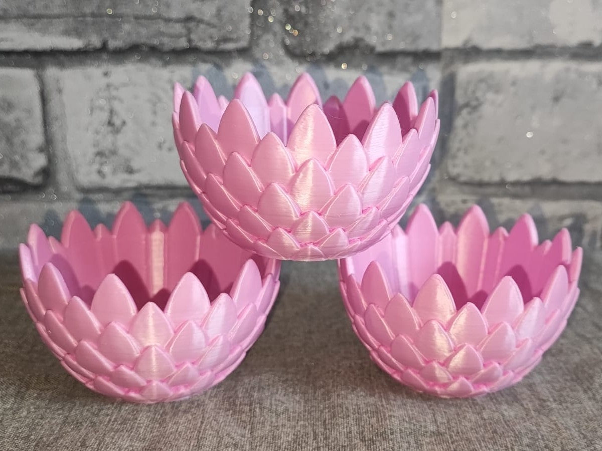 Art 0173 Drachenschuppen Teelichthalter | 3D-gedruckt| 5*8cm | PLA rosa Deko Home Geschenk Art 0173