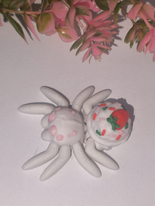 Art 0380 Flexi Dessert Spinne| 3D-gedruckt| ca 5*4,5cm breit | PLA weiß Deko & Geschenk für Fantasy-Fans