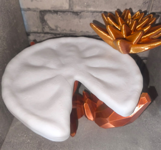 XL Seerosenblatt getragen von Kristallen mit Seerose| 3D-gedruckt| ca. 22*30 cm | PLA kupfer gold Art Nr 0407