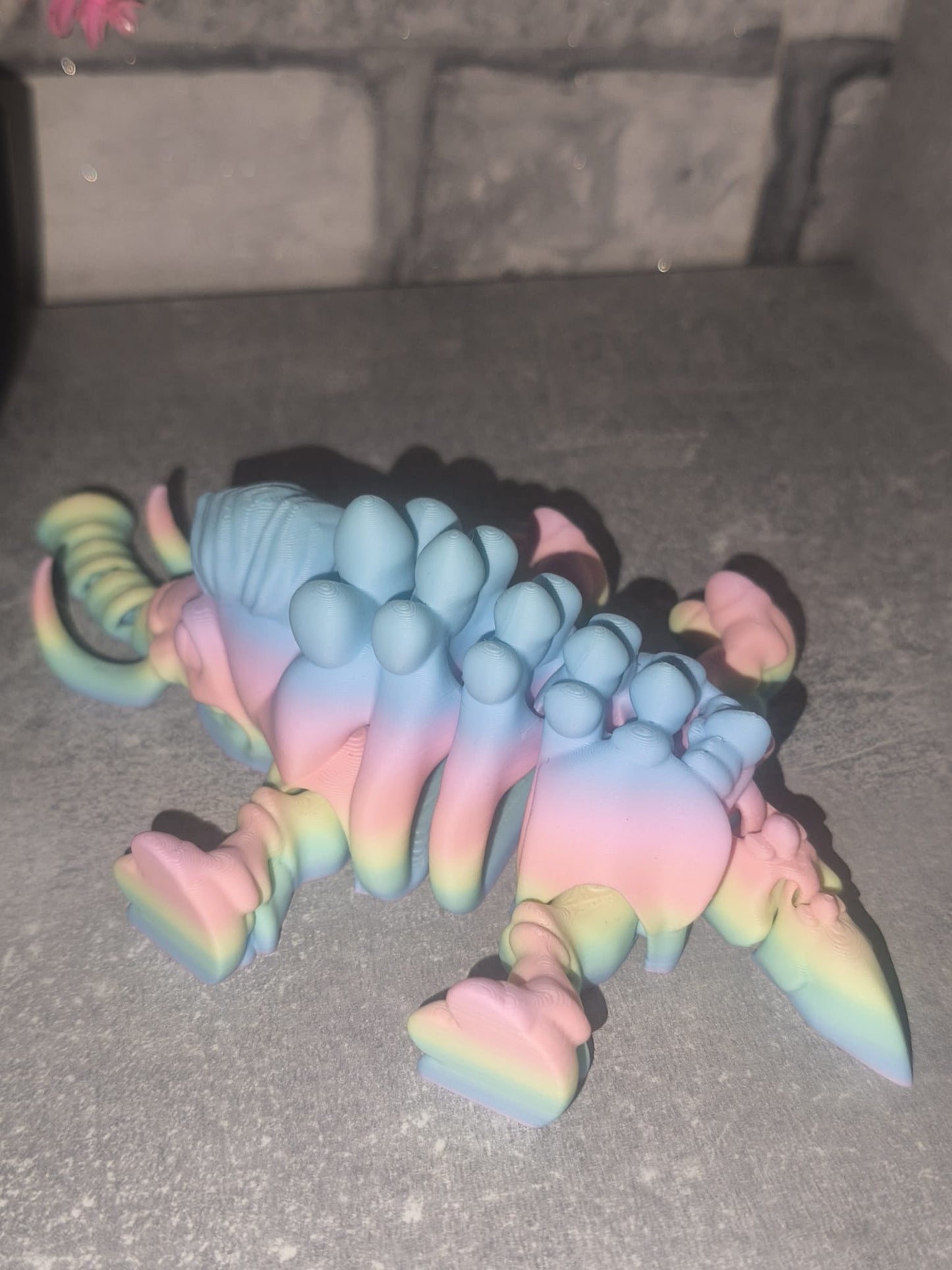 Art Nr 0416 Mammut | 3D-gedruckt| ca. 8,0cm hoch*16,0cm lang | PLA Regenbogen matt Deko & Geschenk für Fantasy-Fans