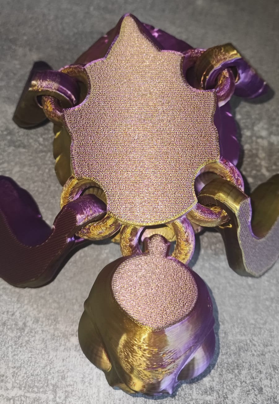 Art 0216 Riesen Schildkröte Deko| 3D-gedruckt | 18*15cm lang/breit | PLA lila/gold Deko Home Geschenk B- Ware