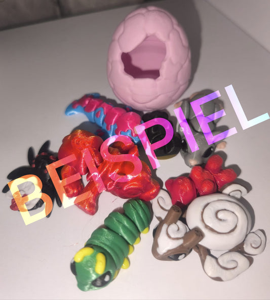Mittlere Überraschungsdose mit 3D-gedruckten Flexi-Figuren D-005