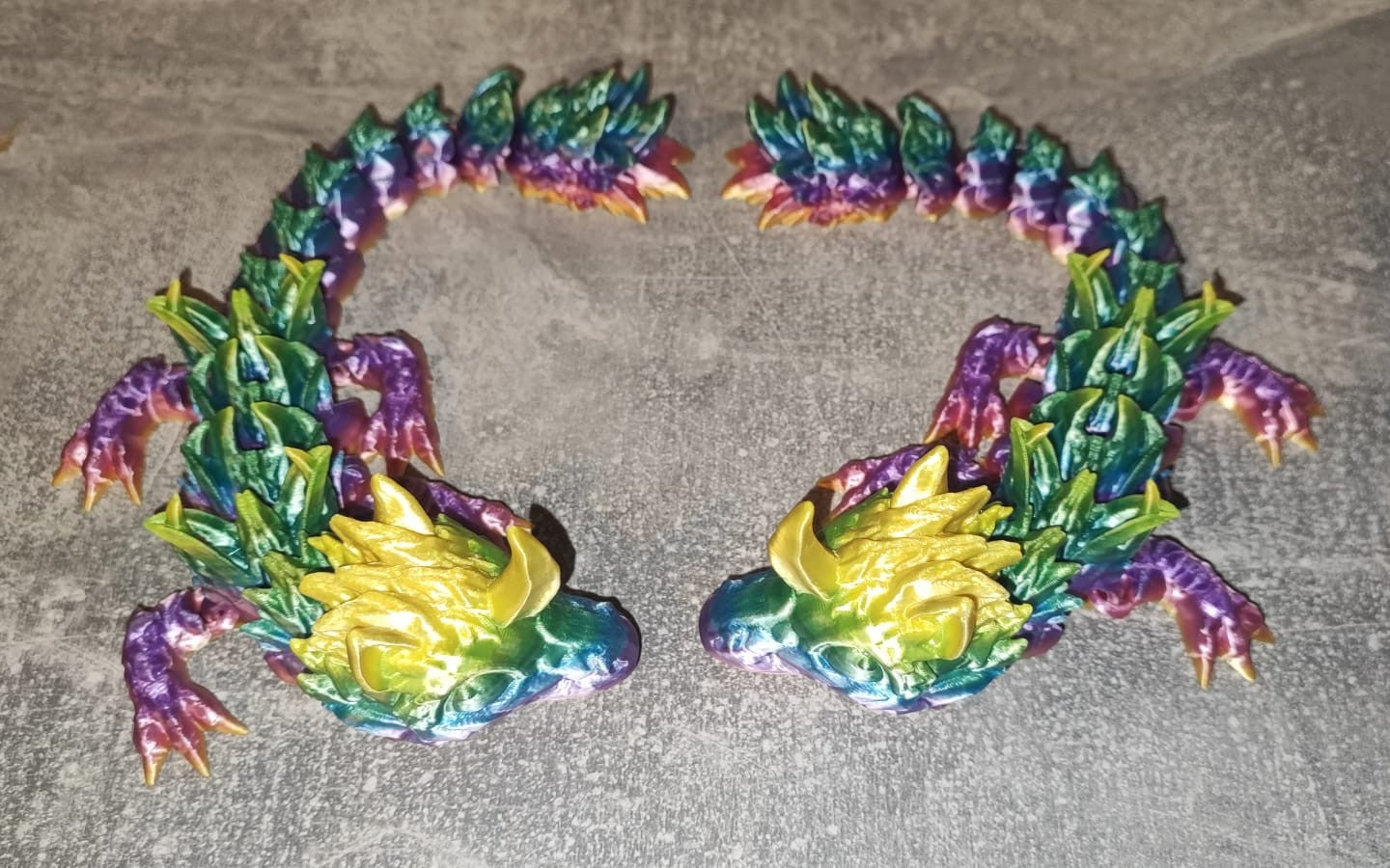 Art. 0186 Flexi Einhorn Drache | 3D-gedruckter beweglicher Drache | 22,5 cm lang | PLA Regenbogen Deko & Geschenk für Fantasy-Fans Art. 0186