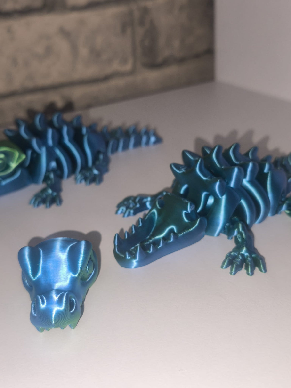 Art Nr 0418 Krokodil| 3D-gedruckt| ca. 17cm lang | B-WARE PLA Deko & Geschenk für Fantasy-Fans