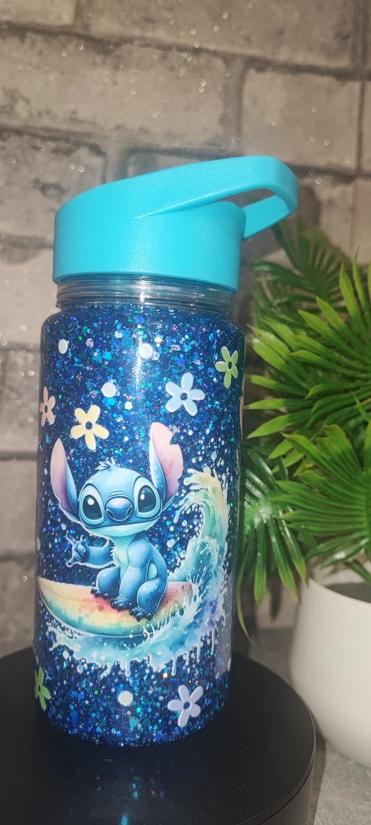 Blaue kleine Flasche mit UV Dtf Aufkleber