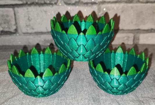 Art 0171 Drachenschuppen Teelichthalter | 3D-gedruckt| 5*8cm | PLA opalgrün glitzer Deko Home Geschenk Art 0171
