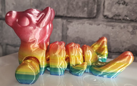 Art. 0203 Seepferdchen | 3D-gedruckt beweglich | ca 14,5 cm lang | PLA Regenbogenverlauf Deko & Geschenk für Fantasy-Fans
