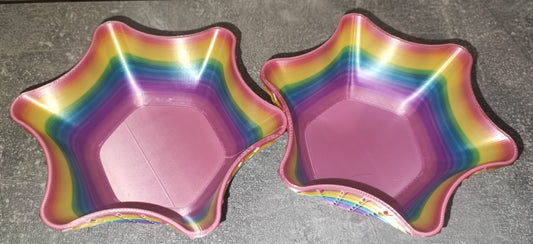 Art 0283 Deko Eiswaffel Schale - 2er Set| 3D-gedruckt | ca 13cm Durchmesser und 4,5cm hoch| PLA Regenbogen| Deko Home Geschenk
