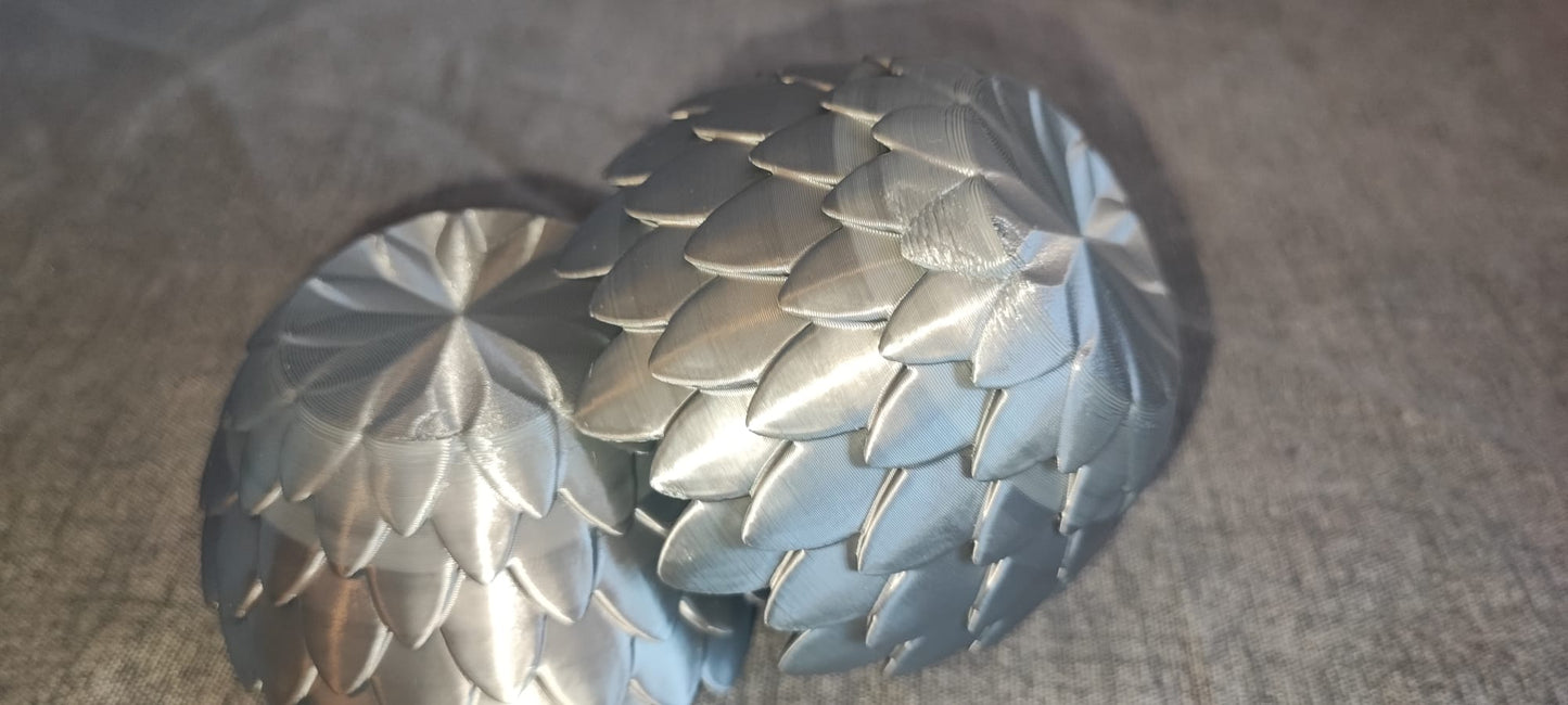 Art 0143 Drachenschuppen Teelichthalter B- Ware | 3D-gedruckt| 5*8cm | PLA Silber Chrome Deko Home Geschenk Art 0143