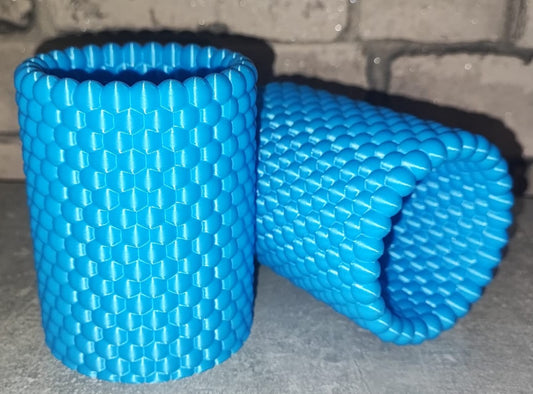 Art 0300 Deko Bubble Behälter | 3D-gedruckter Stiftehalter/behälter |ca. 10cm hoch & 8cm Durchmesser | PLA blau Deko Home Geschenk