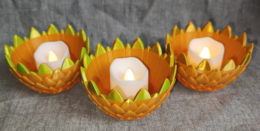Art 0131 Drachenschuppen Teelichthalter| 3D-gedruckt| 5*8cm | PLA goldfarbend gold Deko Home Geschenk Art 0131