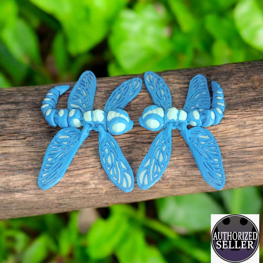 Art 072 Flexi Libelle | 3D-gedruckter bewegliche Libelle | ca. 12,5 cm lang | PLA Silk Deko & Geschenk für Fantasy-Fans Art 072