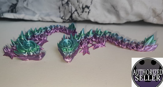 Art. 0106 Baby-Rosen-Drachen | 3D-gedruckter beweglicher Drache | ca.16 cm lang | PLA Farbverlauf Deko & Geschenk für Fantasy-Fans Art. 0106
