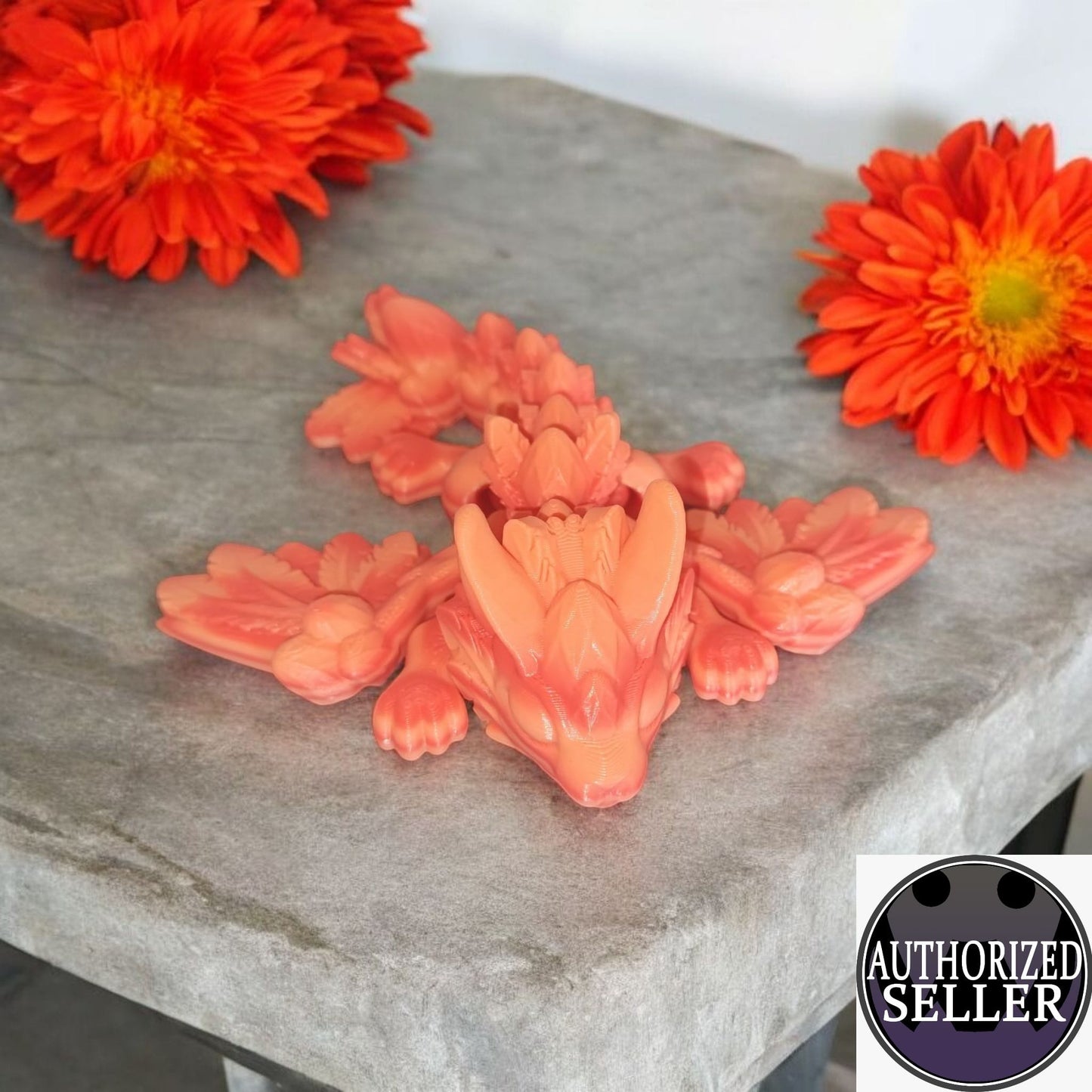 Art 047 Flexi Hasen-Drache | 3D-gedruckter beweglicher Drache | ca. 14 cm lang | PLA  Deko & Geschenk für Fantasy-Fans Art 047