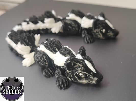 Art 0102 Stinktier Deko| 3D-gedruckt | 12,5cm lang | PLA schwarz/weiß Deko Home Geschenk Art 0102