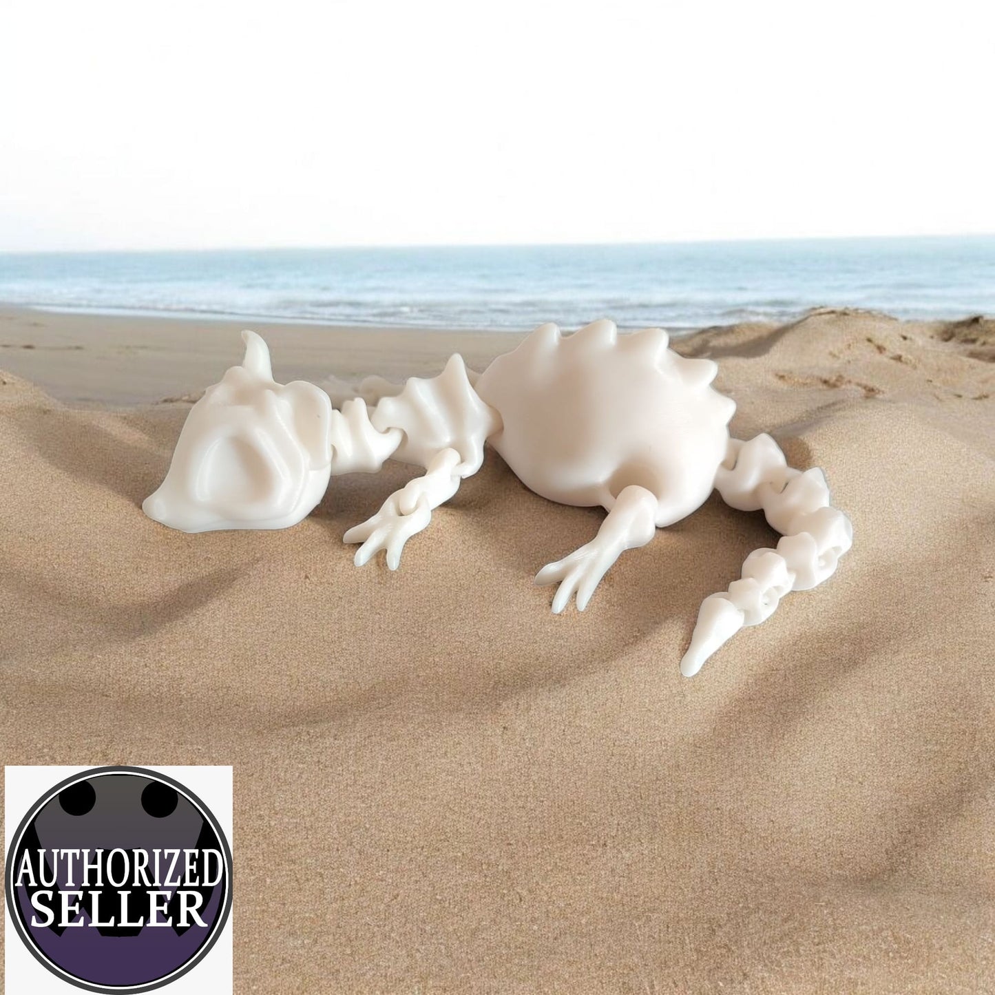 Art 073 Flexi Ratte | 3D-gedruckter beweglicher Ratte | ca. 22 cm lang | PLA Knochen Weiß  Deko & Geschenk für Fantasy-Fans Art 073