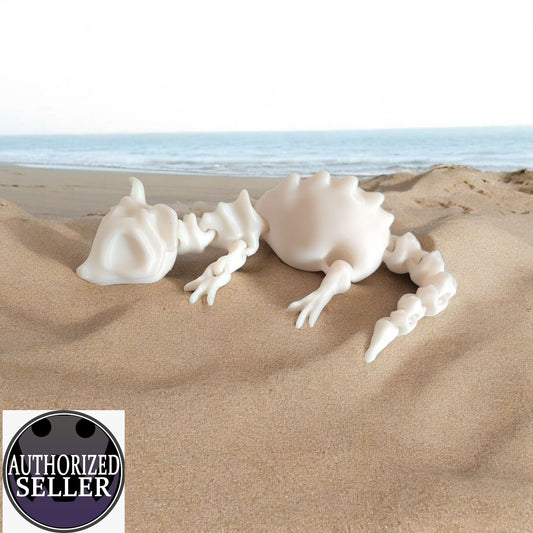 Art 073 Flexi Ratte | 3D-gedruckter beweglicher Ratte | ca. 22 cm lang | PLA Knochen Weiß  Deko & Geschenk für Fantasy-Fans Art 073