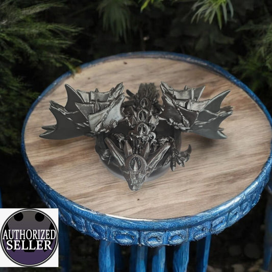 Art 048 Flexi Nachtschatten Drachen | 3D-gedruckter beweglicher Drache | ca. 13,5 cm lang | PLA  Deko & Geschenk für Fantasy-Fans Art 048