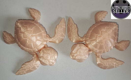 Art 1101 Schildkröte Deko| 3D-gedruckt | 10cm lang | PLA Sandgold Deko Home Geschenk