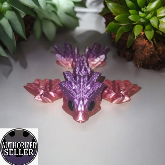 Art.028 Flexi Schlangen Drache | 3D-gedruckter beweglicher Drache | 13,5 cm lang | PLA Farbverlauf Deko & Geschenk für Fantasy-Fans Art.028