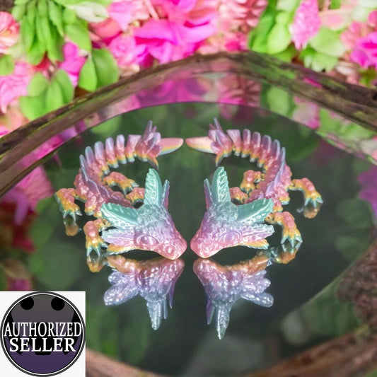 Art 039 Flexi Axolotl | 3D-gedruckter beweglicher Axolotl | ca. 18 cm lang | PLA Silk-Farbverlauf Deko & Geschenk für Fantasy-Fans Art 039