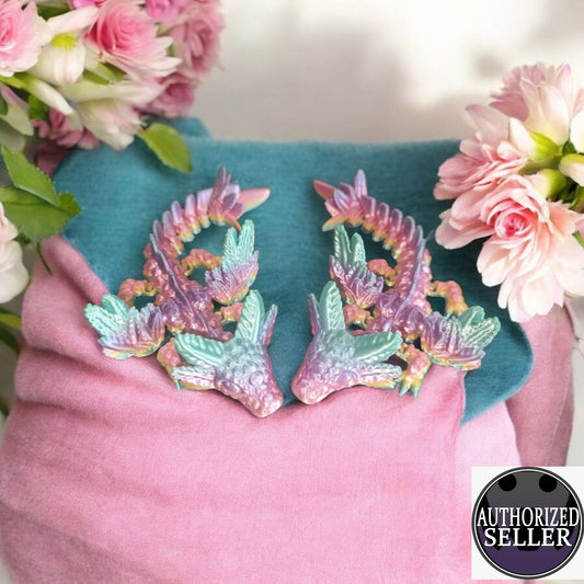 Art 040 Flexi Axolotl mit Flügel | 3D-gedruckter beweglicher Axolotl | ca. 18,5 cm lang | Flügelspannweite 9 cm | PLA Silk Deko & Geschenk für Fantasy-Fans Art 040