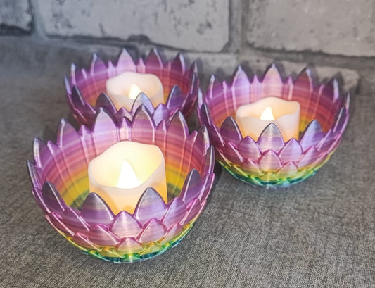 Art 0135 Drachenschuppen Teelichthalter B- Ware | 3D-gedruckt| 5*8cm | PLA Regenbogen Deko Home Geschenk Art 0135