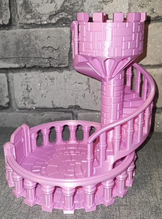 Art 0175 Drachen Würfelturm Burg| 3D-gedruckt| 18*14,5cm | PLA rosa Deko Home Geschenk Art 0175