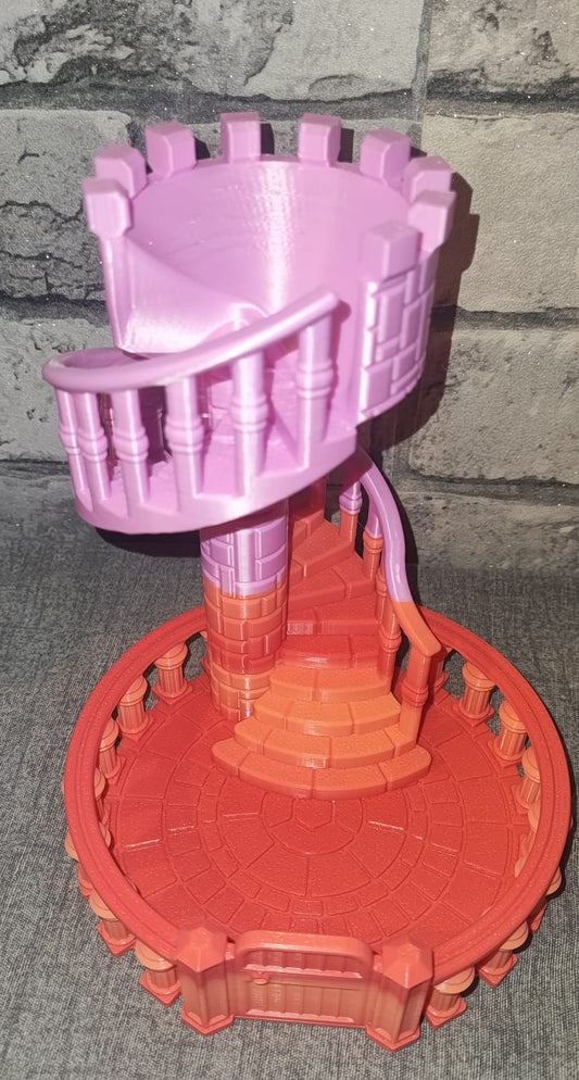 Art 0166 Drachen Würfelturm Burg| 3D-gedruckt| 18*14,5cm | PLA pink citrus rosa Deko Home Geschenk Art 0166