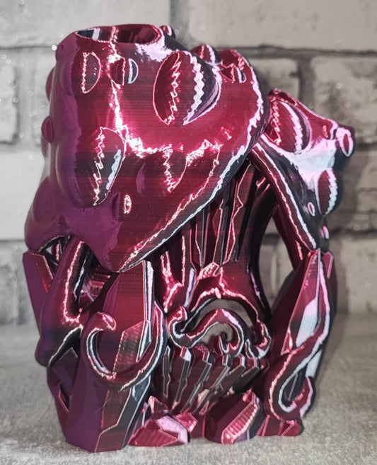 Art 0199 Kristall Pilz Würfelturm | 3D-gedruckt| 17,5*14,0cm | PLA rose red schwarz Deko Home Geschenk Art 0199