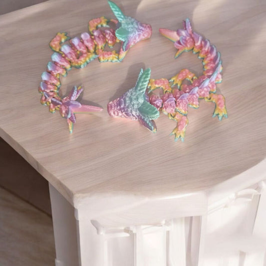 Art 039 Flexi Axolotl | 3D-gedruckter beweglicher Axolotl | ca. 18 cm lang | PLA Silk-Farbverlauf Deko & Geschenk für Fantasy-Fans Art 039