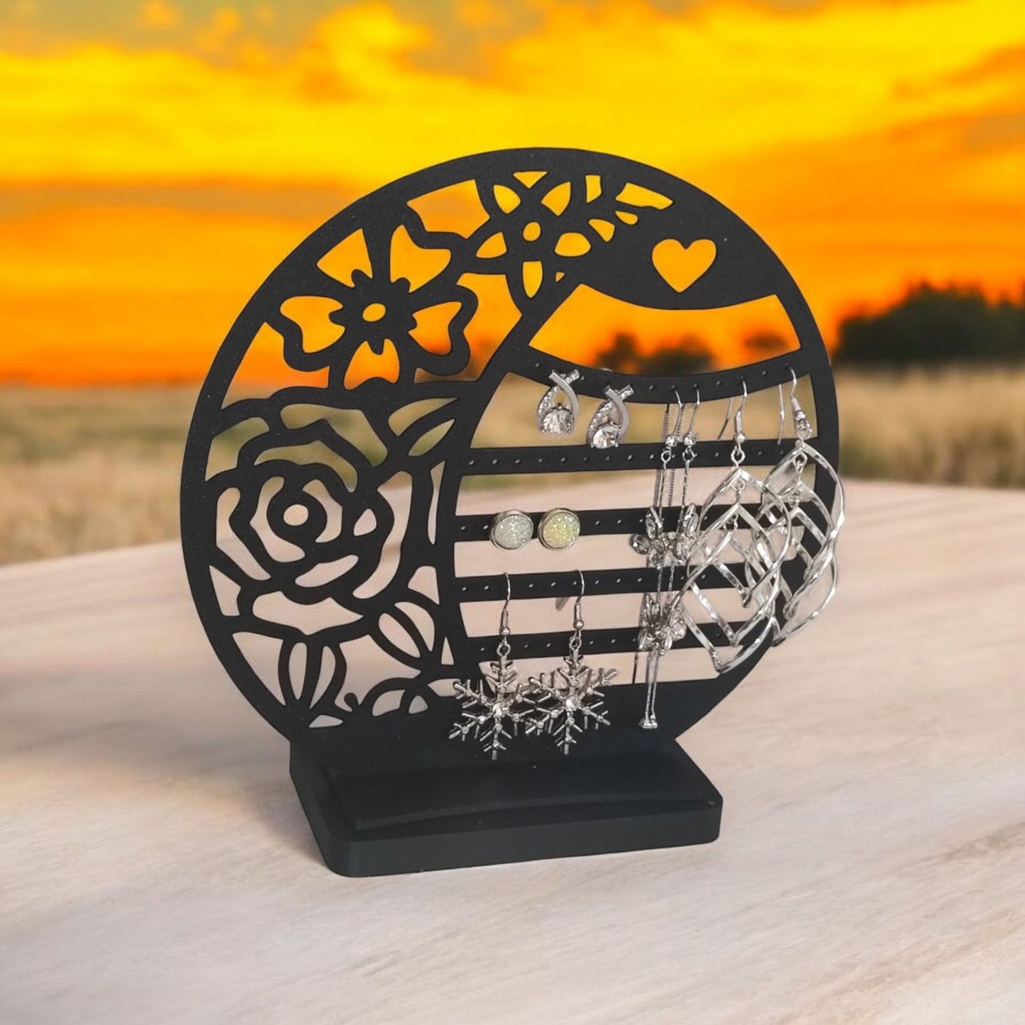 Art 083 Schmuck Display| 3D-gedruckt| 17cm Durchmesser &hoch  | PLA schwarz Deko Home Geschenk Art 083