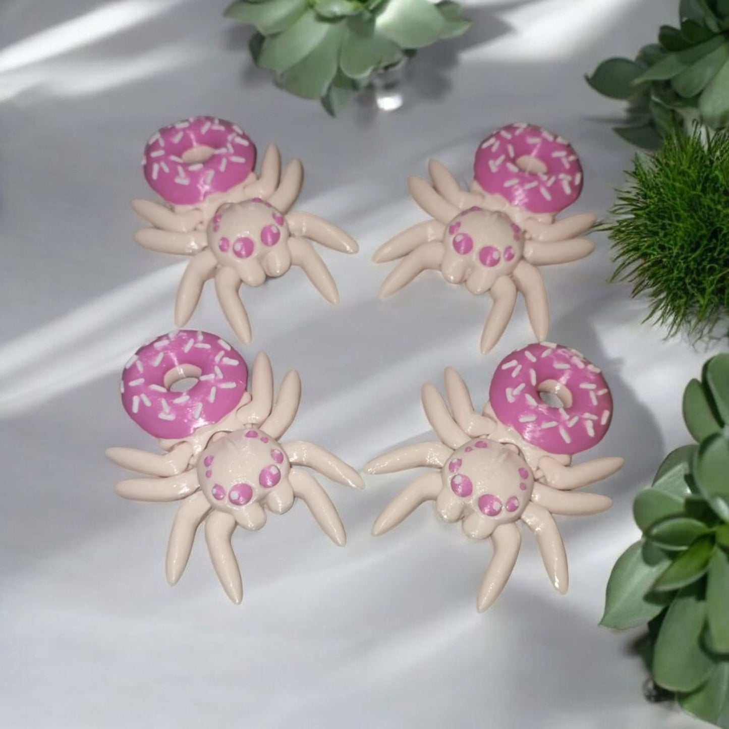 Art.031 Süße Flexi Donut Spinne| 3D-gedruckter beweglicher Drache | 8 cm lang | PLA Deko & Geschenk für Fantasy-Fans Art.031