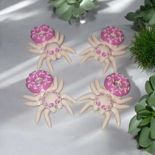 Art.031 Süße Flexi Donut Spinne| 3D-gedruckter beweglicher Drache | 8 cm lang | PLA Deko & Geschenk für Fantasy-Fans Art.031