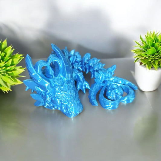 Art. 015 Flexi Herz-Drache | 3D-gedruckter beweglicher Drache | ca. 15cm cm lang | PLA Silk Deko & Geschenk für Fantasy-Fans Art. 015