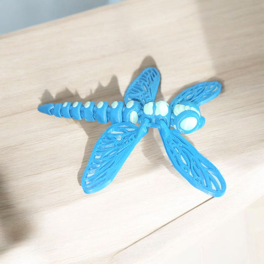 Art 072 Flexi Libelle | 3D-gedruckter bewegliche Libelle | ca. 12,5 cm lang | PLA Silk Deko & Geschenk für Fantasy-Fans Art 072