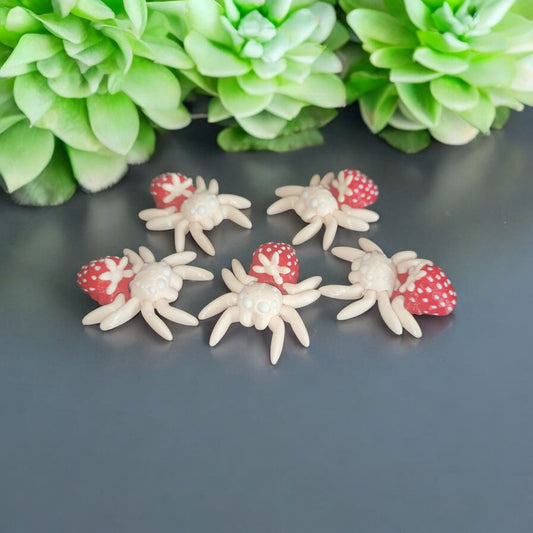 Art 049 Flexi Erdbeer Spinne | 3D-gedruckter bewegliche Spinne | ca. 4 cm lang | PLA  Deko & Geschenk für Fantasy-Fans Art 049
