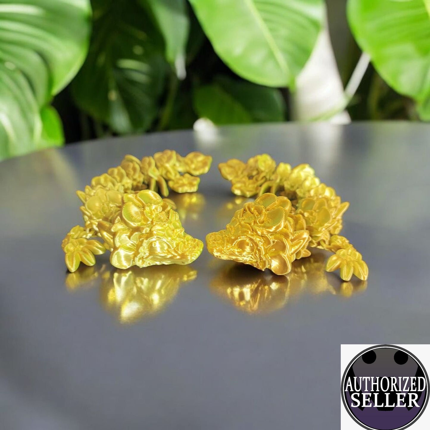 Art.033 Flexi Orchideen Drache| 3D-gedruckter beweglicher Drache | 15,0 cm lang | PLA Silk Deko & Geschenk für Fantasy-Fans Art.033