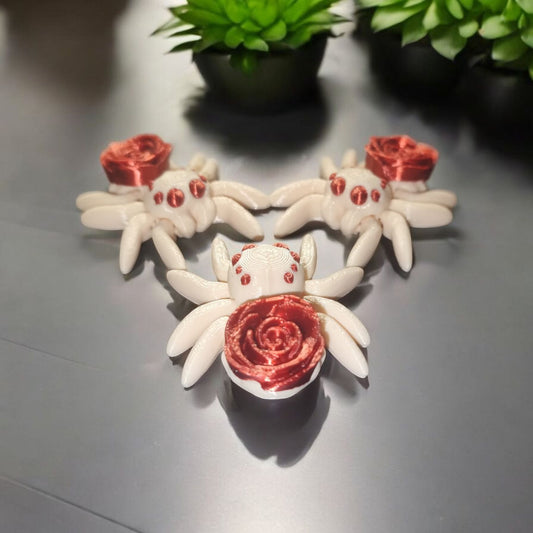 Art.016 Kleine Flexi Rosenspinne | 3D-gedruckte | ca. 4,8 x 4,0cm | PLA Silk Deko & Geschenk für Fantasy-Fans Art.016