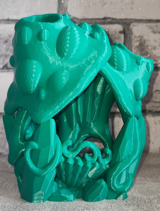 Art 0194 Kristall Pilz Würfelturm | 3D-gedruckt| 17,5*14,0cm | PLA grün Deko Home Geschenk Art 0194