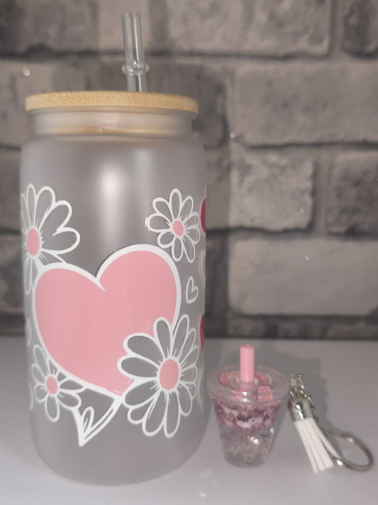 Bundle Muttertagsgeschenk| Kunststoffbecher mit UV Dtf Aufkleber inkl Strohhalm - Schlüsselanhänger |Art Nr 0401d
