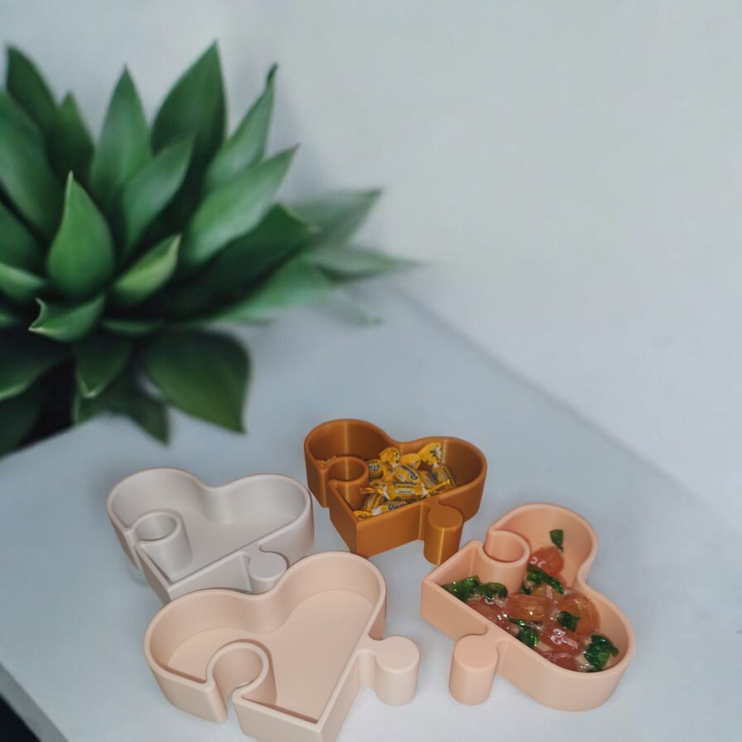 Art 078 Snack Herz Puzzle Schälchen| 3D-gedruckt| 13,5cm breit & 11,5 cm hoch | PLA Deko Home Geschenk Art 078