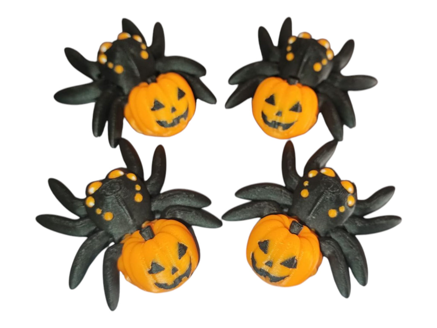 Art.085 Flexi Kürbis Halloween Spinne| 3D-gedruckt| ca 6*5cm breit | PLA schwarz/orange Deko & Geschenk für Fantasy-Fans Art.085