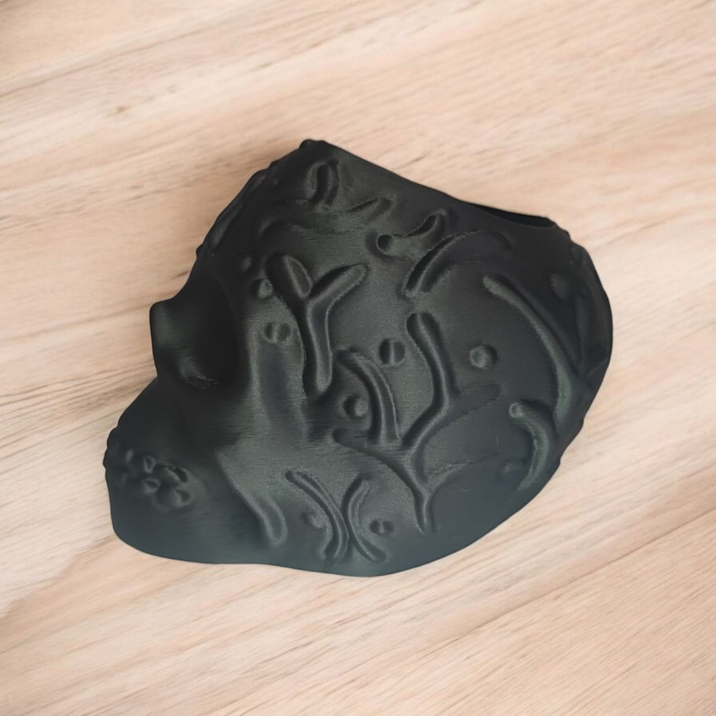 Art 081 Deko Totenkopf | 3D-gedruckter Stiftehalter/behälter | 10cm Höhe & 13,5cm Tiefe | PLA schwarz Deko Home Geschenk Art 081