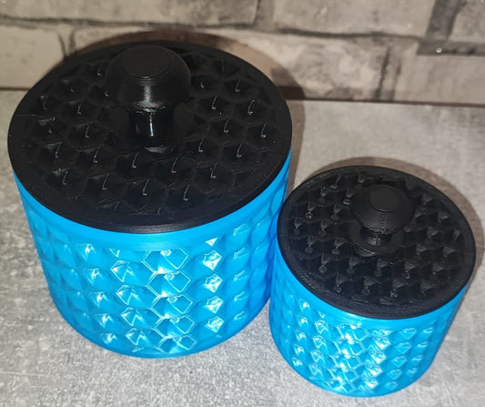 Art 0309 Deko Honigwaben Behälter 2er Set| 3D-gedruckt | kleiner und mittlerer Behälter| PLA blau| Deko Home Geschenk