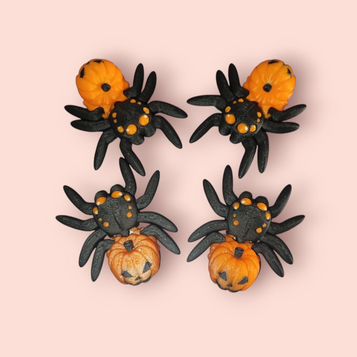 Art.085 Flexi Kürbis Halloween Spinne| 3D-gedruckt| ca 6*5cm breit | PLA schwarz/orange Deko & Geschenk für Fantasy-Fans Art.085