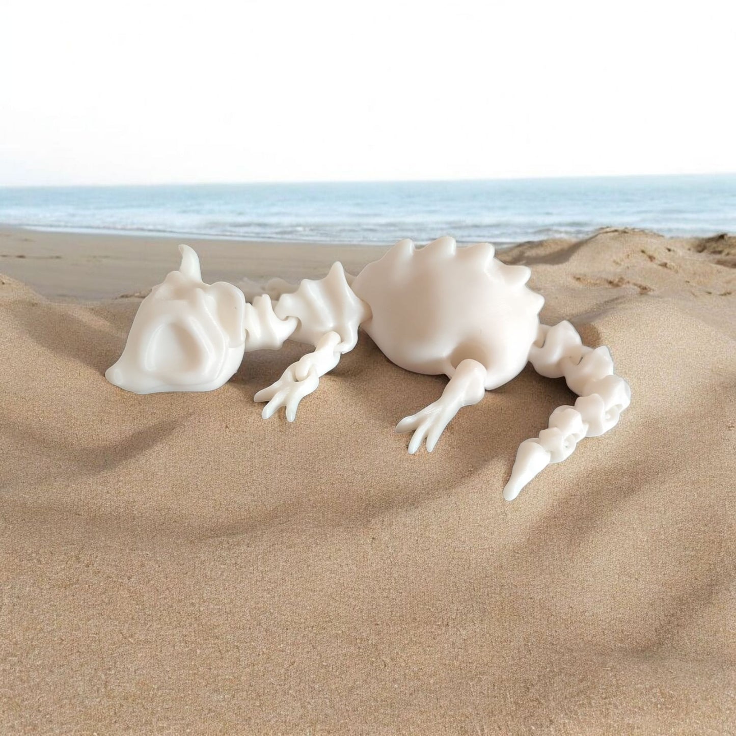 Art 073 Flexi Ratte | 3D-gedruckter beweglicher Ratte | ca. 22 cm lang | PLA Knochen Weiß  Deko & Geschenk für Fantasy-Fans Art 073